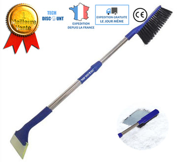 TD® Brosse à neige et gratte-givre voiture extensible télescopique grattoir à glace poignée balai durable souple hiver lavage froid